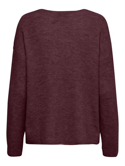 Only - ONLCamilla V-Neck Strik - Port Royale/Melange